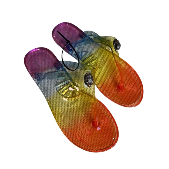 NEW Kurt Geiger London Maddison Jelly Clear Rainbow Eagle Sandal - Size 8 - Picture 8 of 11